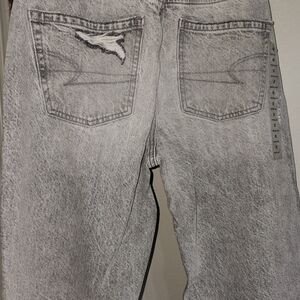 Distressed Gray Women Jeans